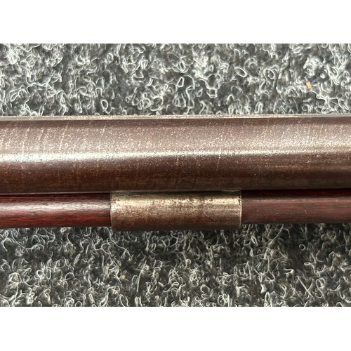 2438 - Percussion Cap Double Barrel Shotgun with 695mm long Damascus barrels. English Proof marks to unders... 