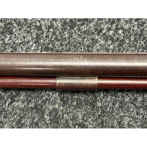 2438 - Percussion Cap Double Barrel Shotgun with 695mm long Damascus barrels. English Proof marks to unders... 