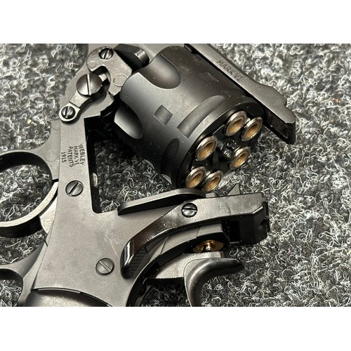 2439 - Airsoft Webley MKVI Pistol in .22 Cal with 2.5 inch barrel. Serial number 21H120348. Overall length ... 