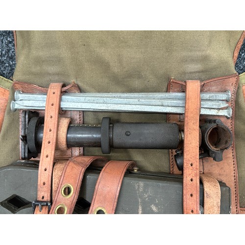 2444 - WW2 MG13 Machine Gun Sustained Fire Kit With Canvas Satchel, all Portugese made. Complete with all c... 