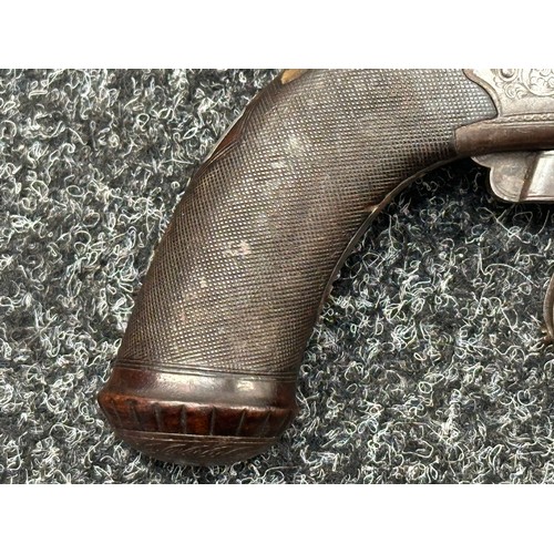 2445 - A scarce Cooper's patent six barrel self cocking pepperbox revolver, circa 1845. This example featur... 