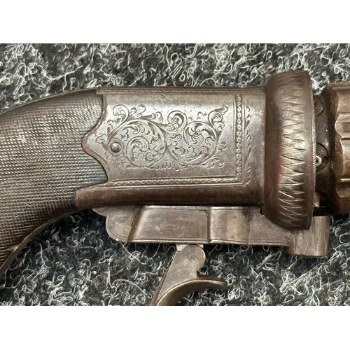 2445 - A scarce Cooper's patent six barrel self cocking pepperbox revolver, circa 1845. This example featur... 