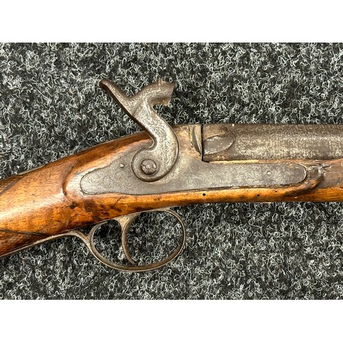 2447 - Percussion Cap Musket with 750mm long barrel. Bore approx. 17mm. Working action which holds at both ... 