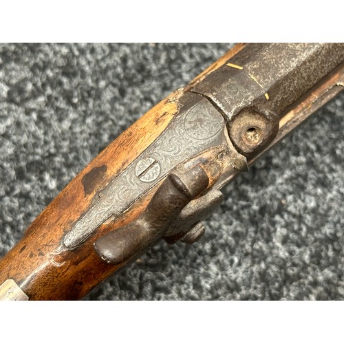 2447 - Percussion Cap Musket with 750mm long barrel. Bore approx. 17mm. Working action which holds at both ... 