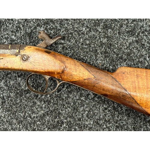 2447 - Percussion Cap Musket with 750mm long barrel. Bore approx. 17mm. Working action which holds at both ... 