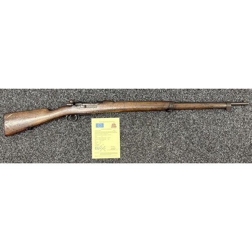 2450 - Deactivated WW1 8mm Turkish 1903 Pattern Bolt Action Mauser Rifle serial number 167297. Barrl length... 