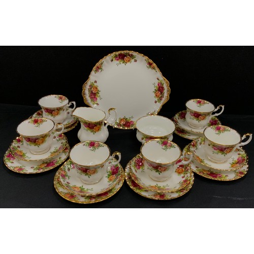 5 - Royal Albert ‘Old Country roses’ tea set comprised of; a picnic plate, milk jug, sugar bowl, six tea... 