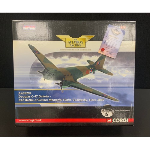 47 - Corgi a boxed Aviation Archive 1/72 scale AA38204 Douglas C-47 Dakota - RAF Battle of Britain Memori... 