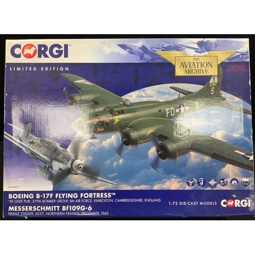 49 - Corgi Boxed Aviation Archive 1:72 scale AA39915 Boeing B-17F Flying Fortress & Messerschmitt Bf109G-... 