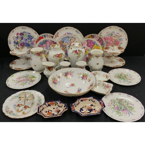 55 - Royal Albert ware including;Old Country roses including; cake stands, vases, lidded jar, milk jug, t... 