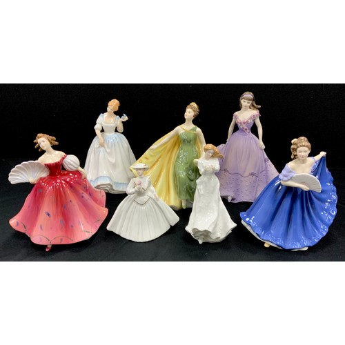 17 - Doulton figures including; First Waltz, Elaine HN4718, Paula HN3234, Alexandra HN2398, Thank you HN3... 