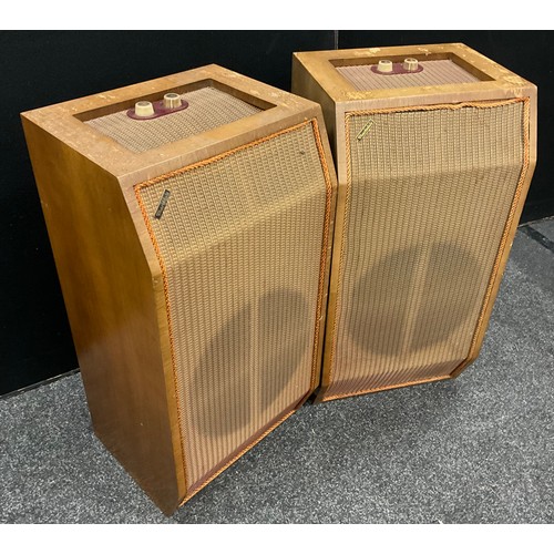 111 - A pair of Wharfedale W3 type floor standing speakers, 71cm high, (2).