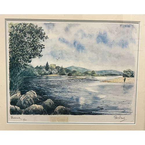 143 - Tim Havers, Fishing the Tay, signed, dry point engraving, limited edition number 4/100;  Pat Auld, a... 