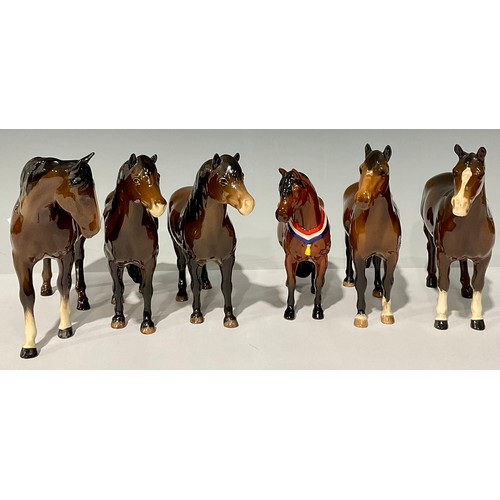 86 - A Beswick model, of a Dartmoor pony, Another Bunch, 15cm high; others, Exmoor pony, New Forest pony,... 