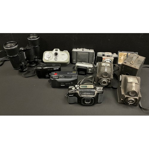 231 - Cameras and equipment-  Case Zeiss Icon Movinette camera, Agfa Isolette, Kodak colour snap 35, Ensig... 