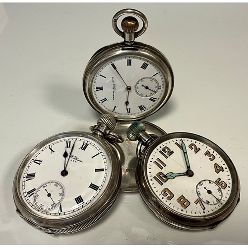 265 - A George V silver hunter cased pocket watch, Schierwater & Lloyd, Liverpool, case Birmingham 1915;  ... 