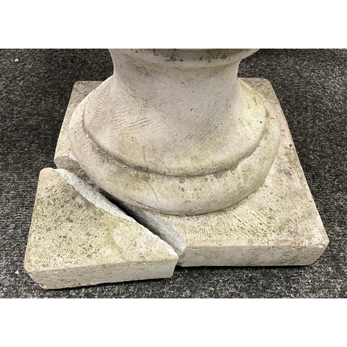 207 - A reconstituted stone campagna shaped urn planter, 66.5cm high x 59cm diameter.