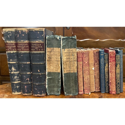 195 - Antiquarian and other books - Popular Educator, vols I-VI, bound as three volumes, Hone, William, Th... 