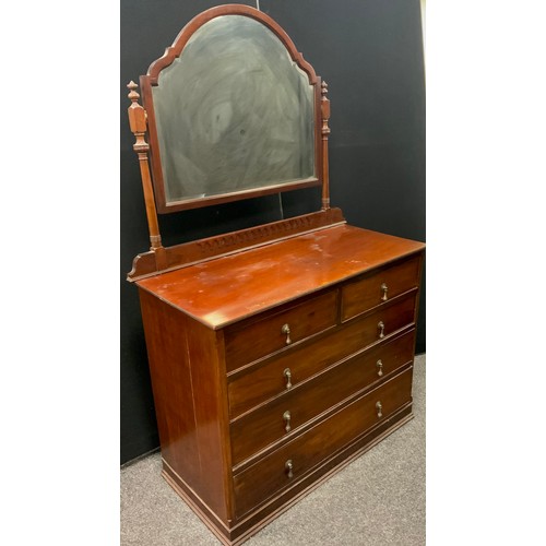 211 - An early Victorian mahogany dressing chest, 172.5cm high x 107cm wide x 50.5cm deep, c.1870.