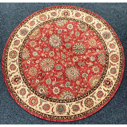 644 - A Chinese wool carpet, Nourison PowerLoom Living Treasures Collection, 175.5cm diameter