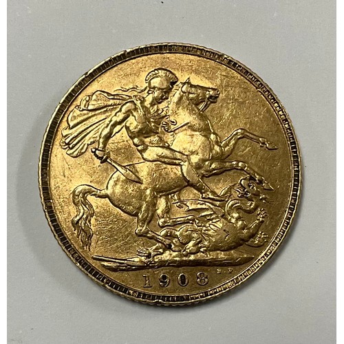 575 - An Edward VII gold full sovereign, 1908