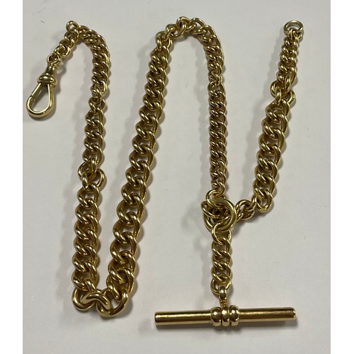 577 - An 18ct gold graduated link Albert chain, 42cm long, 64.75g