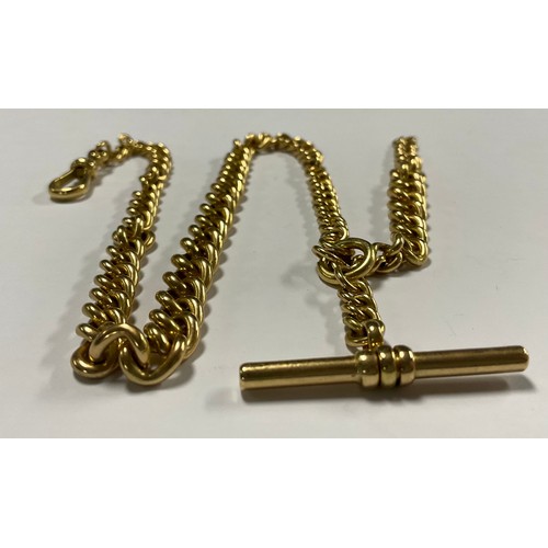 577 - An 18ct gold graduated link Albert chain, 42cm long, 64.75g