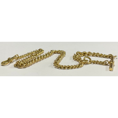 577 - An 18ct gold graduated link Albert chain, 42cm long, 64.75g