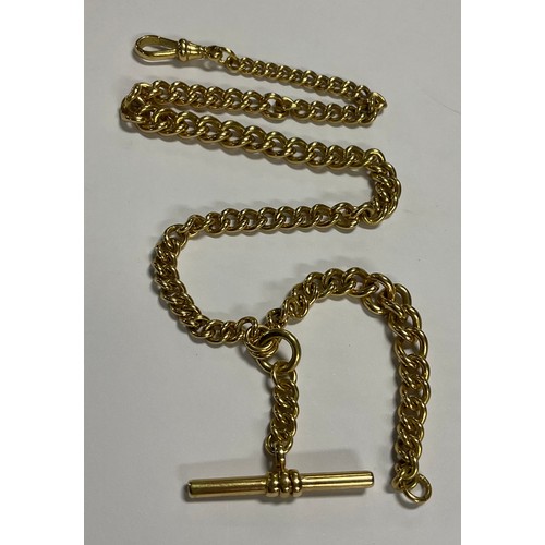 577 - An 18ct gold graduated link Albert chain, 42cm long, 64.75g