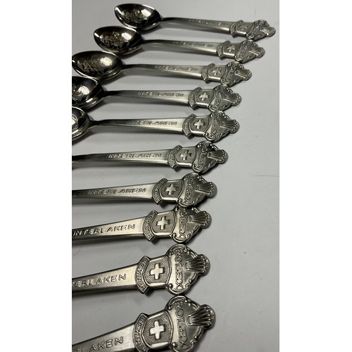 596 - A set of ten stainless steel Bucherer of Switzerland Rolex Interlaken teaspoons, 11cm