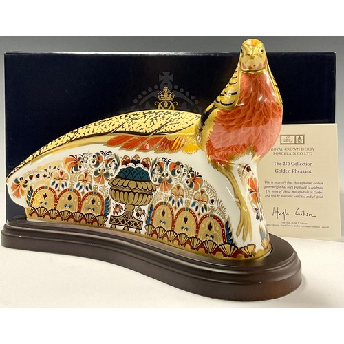 19 - A Royal Crown Derby paperweight, The 250 Collection Golden Pheasant, signature edition designed by J... 