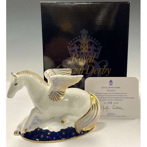 22 - A Royal Crown Derby paperweight, Pegasus, the first in a pair of Mythical Beasts exclusive to Govier... 