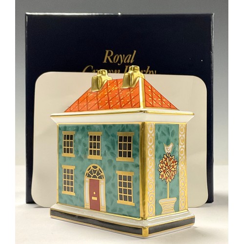 45 - A Royal Crown Derby miniature model house, The Mulberry Hall Georgian Dolls House,  designed exclusi... 