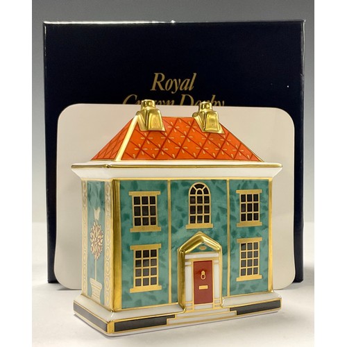 45 - A Royal Crown Derby miniature model house, The Mulberry Hall Georgian Dolls House,  designed exclusi... 