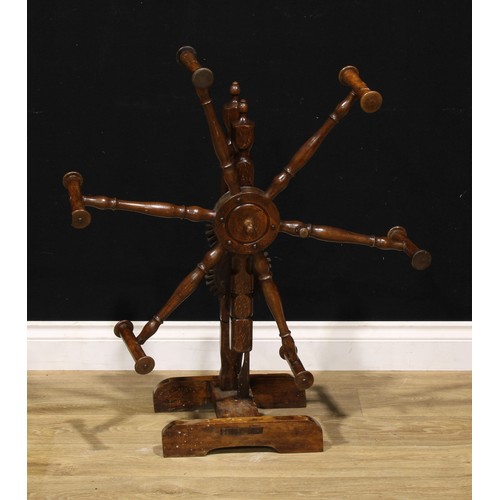 68 - Treen - a wool winder, in the traditional 17th century North-East England taste, 90cm high