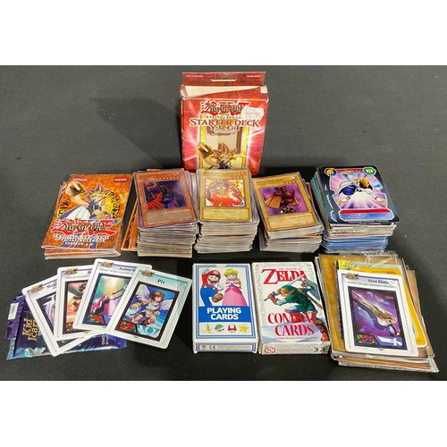 732 - Toys - trade cards, Yu-Gi-Oh by Konami, assorted; others Digimon, Mario playing cards, Zelda combat ... 