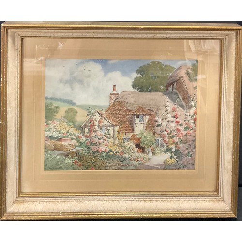 783 - Joseph Kirkpatrick  
Summer Cottage Garden   
signed, watercolour, 24cm x 32cm