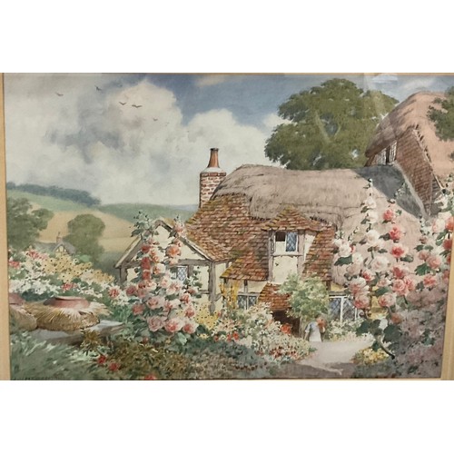 783 - Joseph Kirkpatrick  
Summer Cottage Garden   
signed, watercolour, 24cm x 32cm