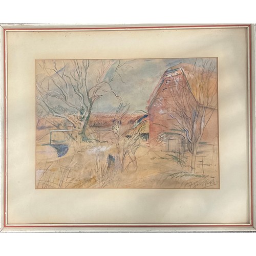 788 - Frank Griffith (1889–1979)
Minal Marlborough, Wiltshire
signed, mixed media, 24.5cm x 34.5cm