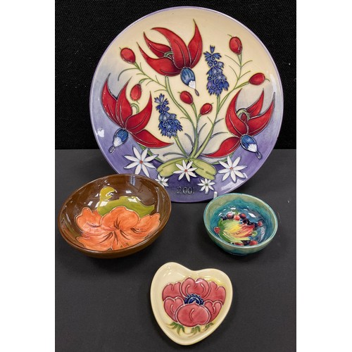 3 - A Moorcroft 2001 Year plate, designed by Nicola Slaney, limited edition 602/750, 23cm dia, impressed... 