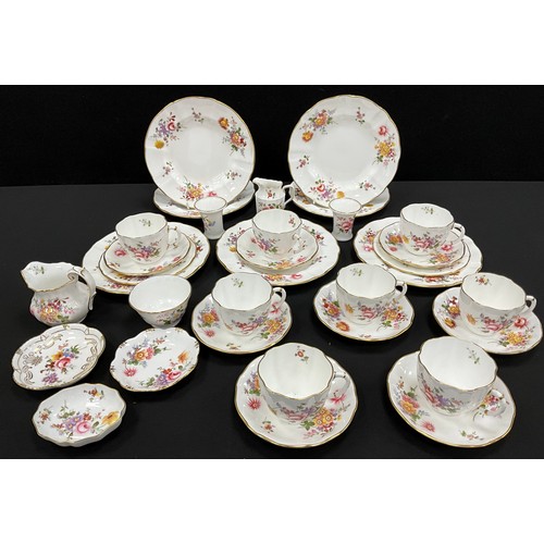 43 - A Royal Crown Derby Posies pattern part table service, inc. seven 21.5cm diameter plates;  eight cup... 