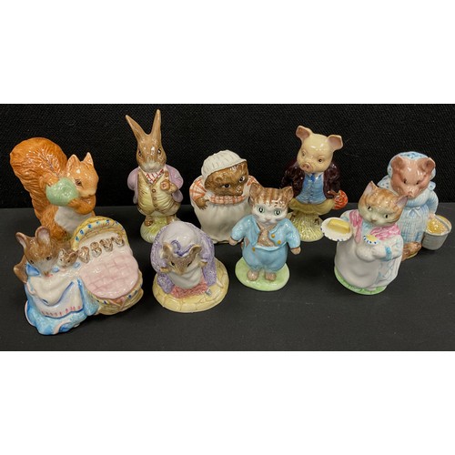 48 - Royal Albert & Beswick Beatrix Pottery figures, Royal Albert Squirrel Nutkin, Benjamin Bunny, Lady M... 