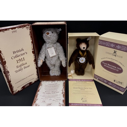 64 - Steiff - LTD Edition Bears, 1992 British Collections. 1811 Replicas Teddy Bear. 2084/3000 + 1996/87 ... 