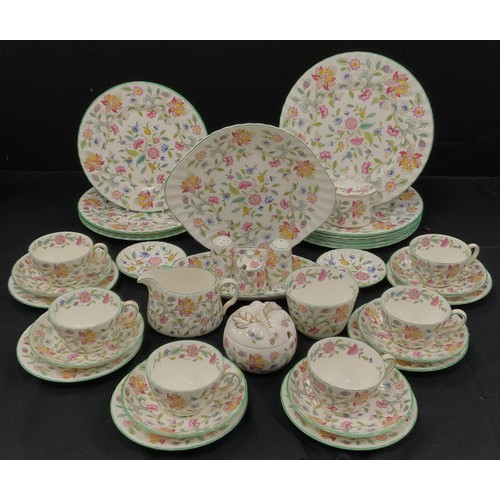 70 - Minton Haddon Hall table service for six including; six dinner plates, four smaller, six tea cups an... 