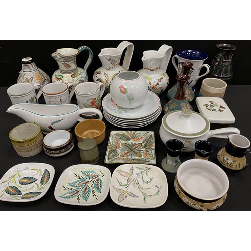 78 - Denby Glynn College ware including; jugs, vase/lamp, trinket trays,etc ; Langley Mill chine ware