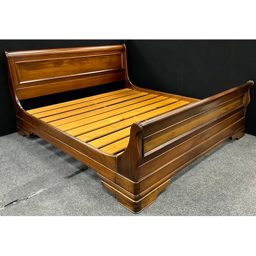 105 - A Willis and Gambier super-king ‘walnut’ bed frame,  (for mattress size 200cm long x 180cm wide).