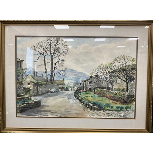 119 - Walter Horshell, Looking Down the Dales, signed, watercolour, 50cm x 74cm;  Les Ambler, Pooh Sticks,... 