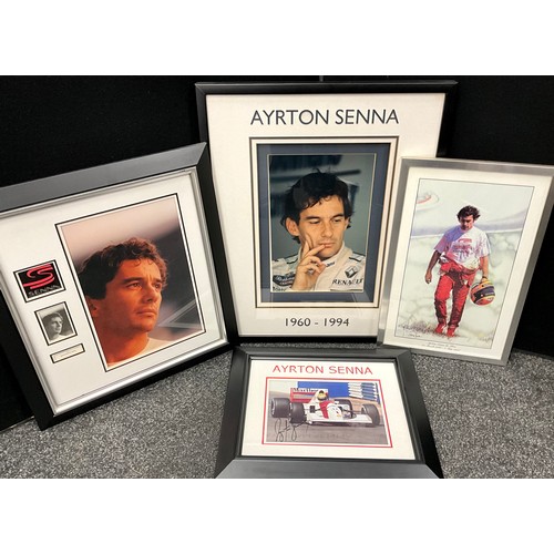 137 - Formula One interest - Ayrton Senna, signed photograph, Marlboro McLaren, framed, with certificate; ... 