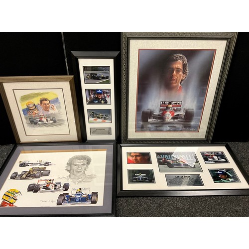 151 - Pictures and prints - Formula One interest - Ayrton Senna - S. Coffield, by and after, Ayrton Senna ... 