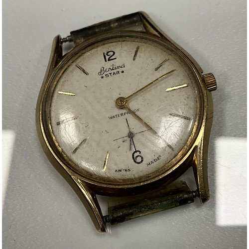 236 - A 1960s Bentima Star 9ct gold cased wristwatch head, 21 jewel Swiss manual wind movement, Glasgow 19... 